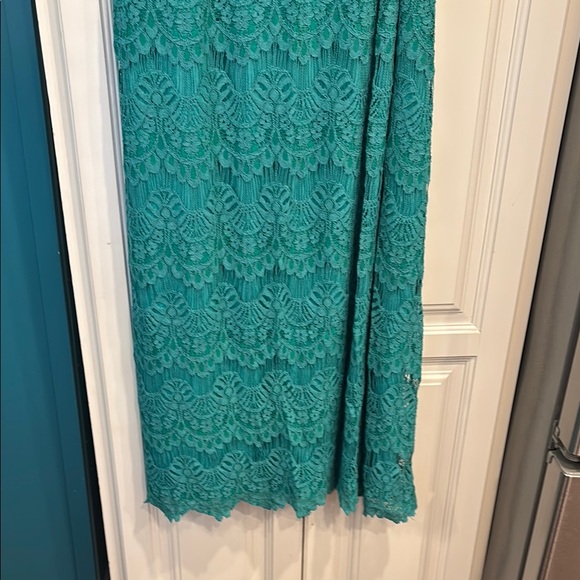 Dainty Jewells Night in Paris Teal Maxi Dress size large - Picture 2 of 5